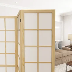 4goodz 4-delige Kamerscherm Opvouwbaar - Roomdivider Met Houten Frame