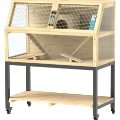 4Goodz Hamsterkooi Van Hout 87x43x101 Cm Knaagdierkooi