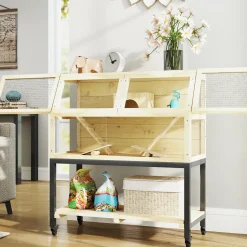 4Goodz Hamsterkooi Van Hout 87x43x101 Cm Knaagdierkooi