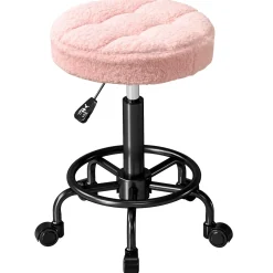 4Goodz Hoogteverstelbare Rolkruk 55-66 Cm 360° Draaibaar - Roze
