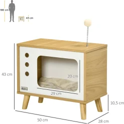 4goodz Kattenmand Model Tv - 50x28x43 Cm - Bruin/wit