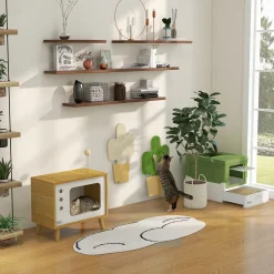 4goodz Kattenmand Model Tv - 50x28x43 Cm - Bruin/wit