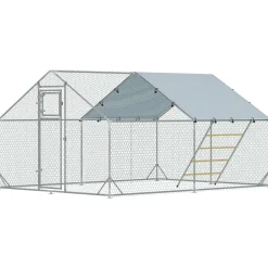 4goodz Kippenren Met Uv-bestendig Zeil En Stalen Gaas Voor 12-18 Kippen