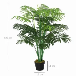4Goodz Kunstpalm 125cm Groot Kunstplant Met 18 Palmbladeren In Pot