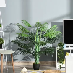 4Goodz Kunstpalm 125cm Groot Kunstplant Met 18 Palmbladeren In Pot