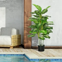 4Goodz Kunstplant Dieffenbachia - Kunstplant Met Pot -120 Cm - Groen