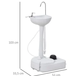 4Goodz Mobiele Wastafel Inclusief Wielen En Reservoir - Wit