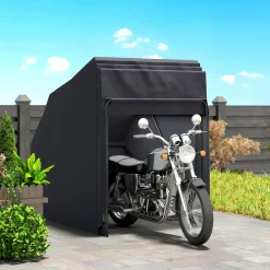 4Goodz Motorberging Opslagtent Waterdicht Xxl 345x135x191cm - Zwart