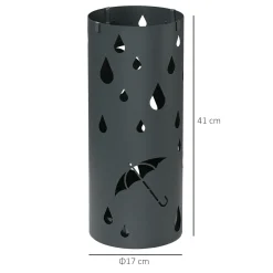 4goodz Paraplustandaard Staal - 4 Haken - Wateropvangbak - Staal - Grijs