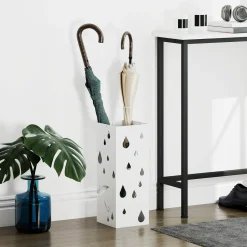 4Goodz Paraplustandaard Staal - 4 Haken - Wateropvangbak - Staal - Wit
