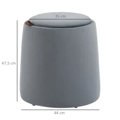 4Goodz Poef 2-in-1 Ottomaanse Kruk - Voetebank Met Opbergvak 44x47 Cm
