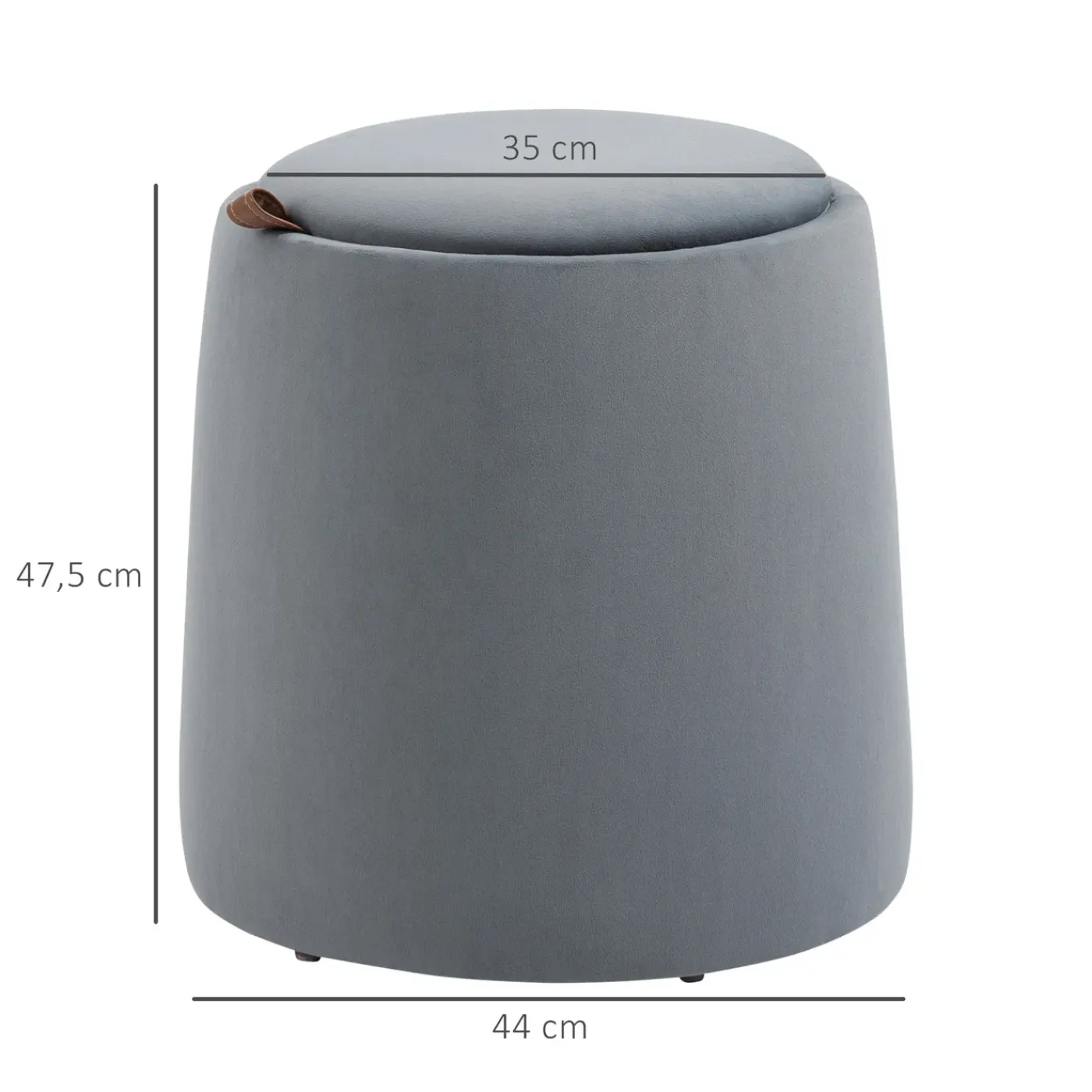 4Goodz Poef 2-in-1 Ottomaanse Kruk - Voetebank Met Opbergvak 44x47 Cm