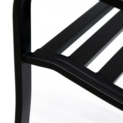 4goodz Stalen Tuinbank Met Gietijzer Armleuningen - 127x60x89cm Zwart