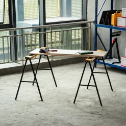 4Goodz 2 Stuks Zaagbok Staal Schragen 100x50x78 Cm Max 125 Kg - Geel Zwart