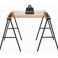 4Goodz 2 Stuks Zaagbok Staal Schragen 100x50x78 Cm Max 125 Kg - Geel Zwart