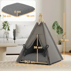 4Goodz Tipi-tent Voor Katten En Honden - Grijs
