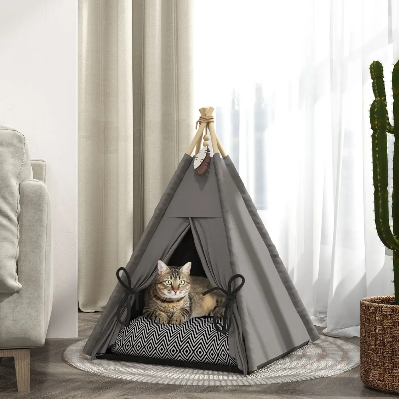 4Goodz Tipi-tent Voor Katten En Honden - Grijs
