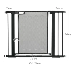 4goodz Uitschuifbaar Traphek 74-103 Cm Voor Huisdieren - Zwart
