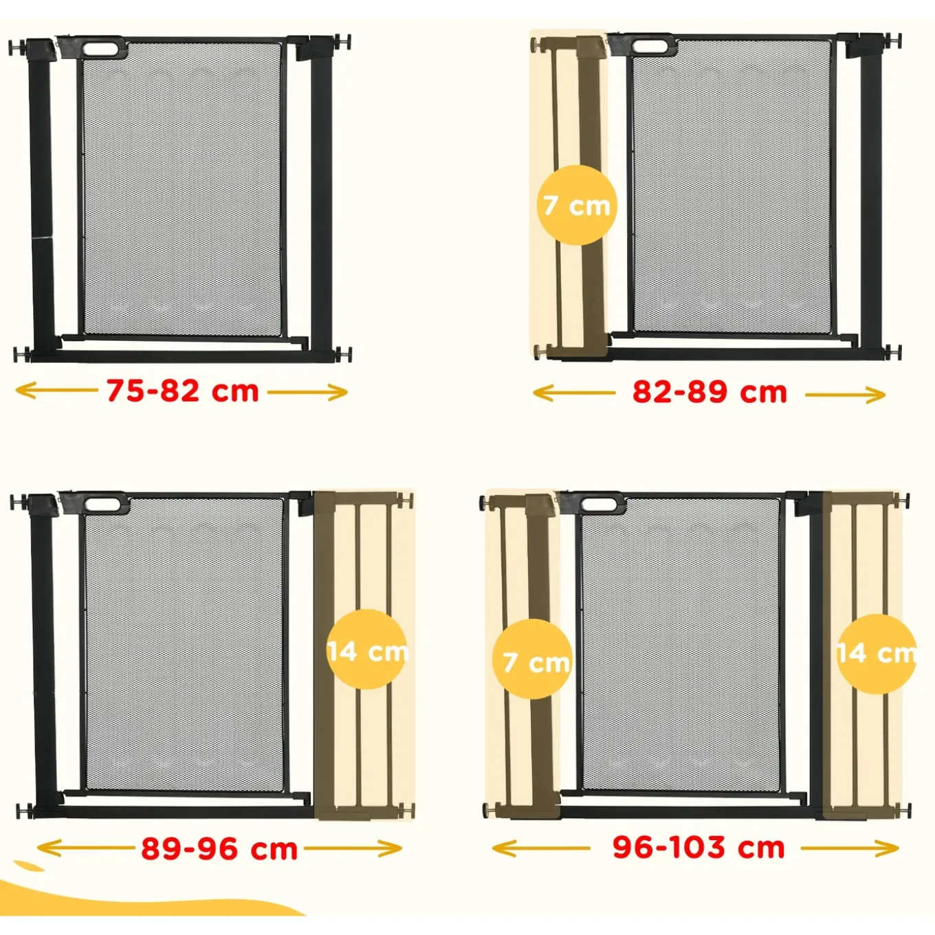 4goodz Uitschuifbaar Traphek 74-103 Cm Voor Huisdieren - Zwart