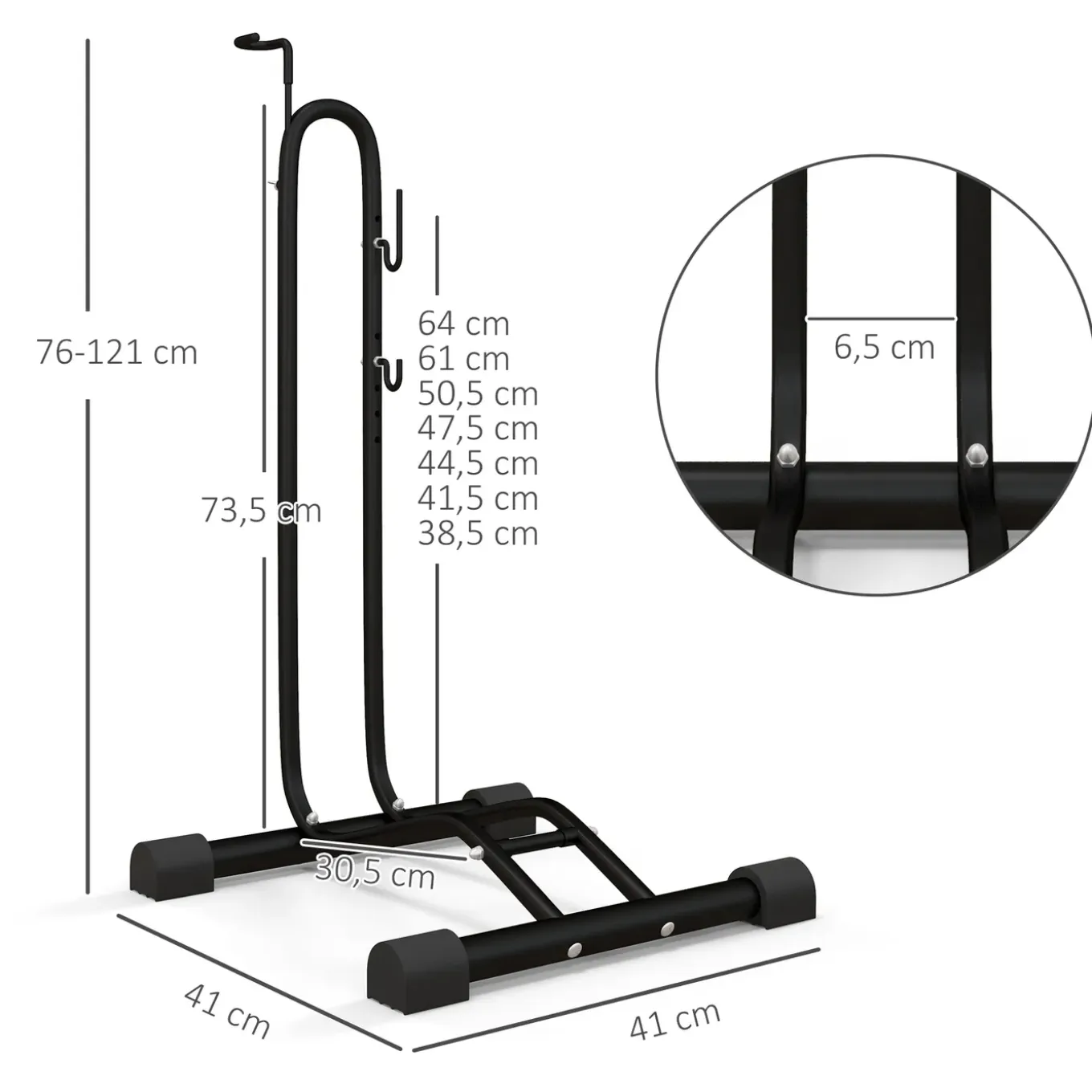 4goodz Universeel Display Fietsenrek - Fiets Standaard - Zwart