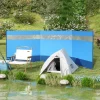4Goodz Windscherm Met Kijkvenster En Draagtas, Stalen Palen, 440x140cm, Blauw