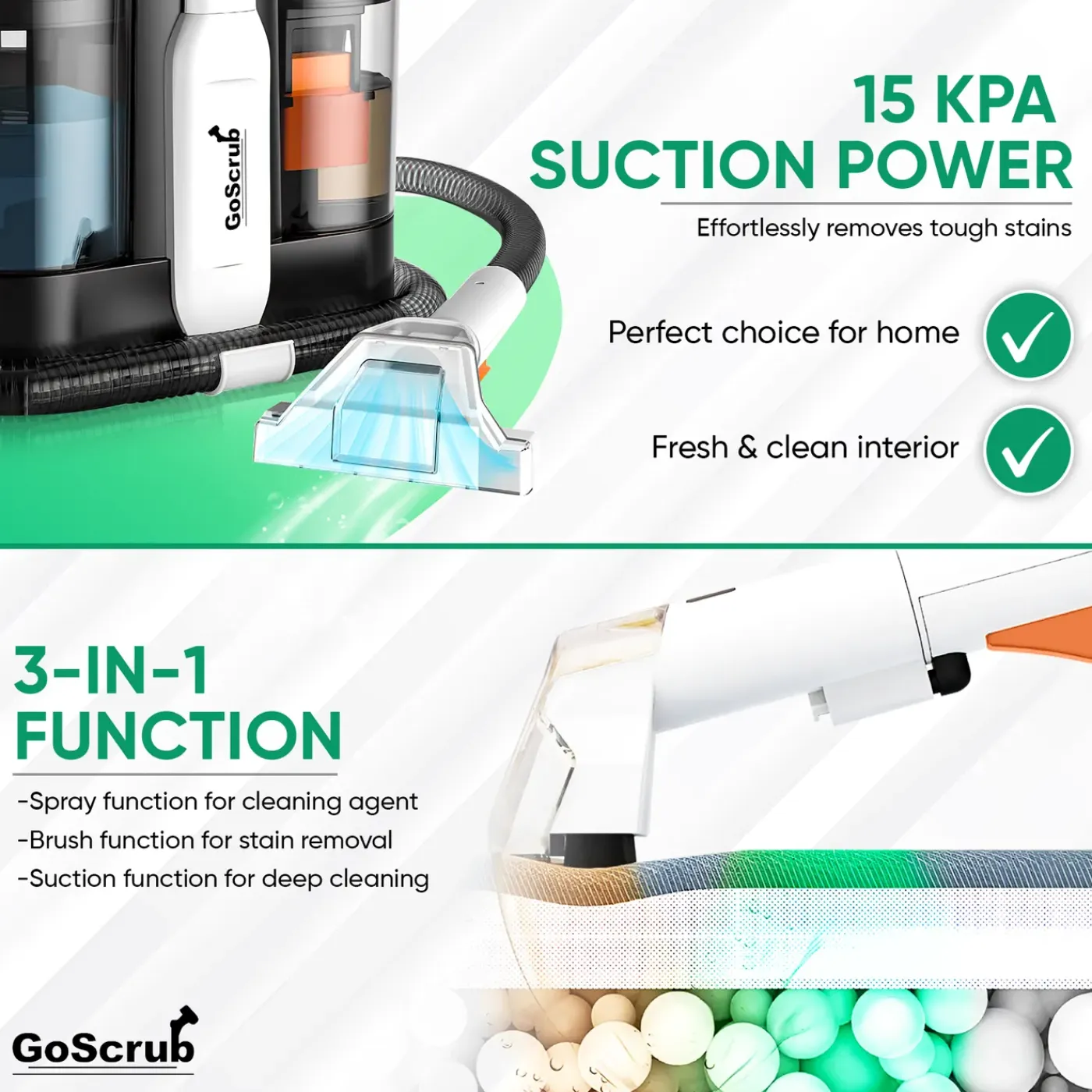 GoScrub ® Professionele Tapijtreiniger – Vlekkenreiniger & Bank Reiniger