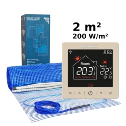 Grand Meyer Elektrische Vloerverwarmingsset 2 M², 200 W/m² + Sn-15 Thermostaat
