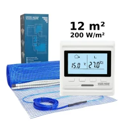 Grand Meyer Elektrische Vloerverwarmingsset 12 M², 200 W/m² + Hw500 Programmeerbare Thermostaat