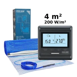 Grand Meyer Elektrische Vloerverwarmingsset 4 M², 200 W/m² + Hw800 Programmeerbare Thermostaat