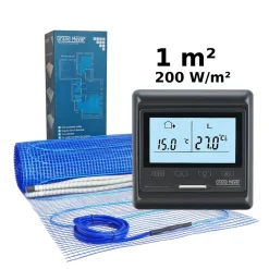 Grand Meyer Elektrische Vloerverwarmingsset 1 M², 200 W/m² + Hw800 Programmeerbare Thermostaat