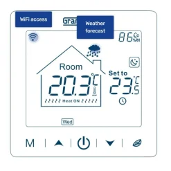 Grand Meyer Programmeertbare Wi-fi Thermostaat Sn-15, 16a, 230 V, Champagne