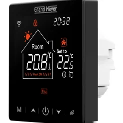 Grand Meyer Programmeertbare Wi-fi Thermostaat Sn-20, 16a, 230 V, Zwart