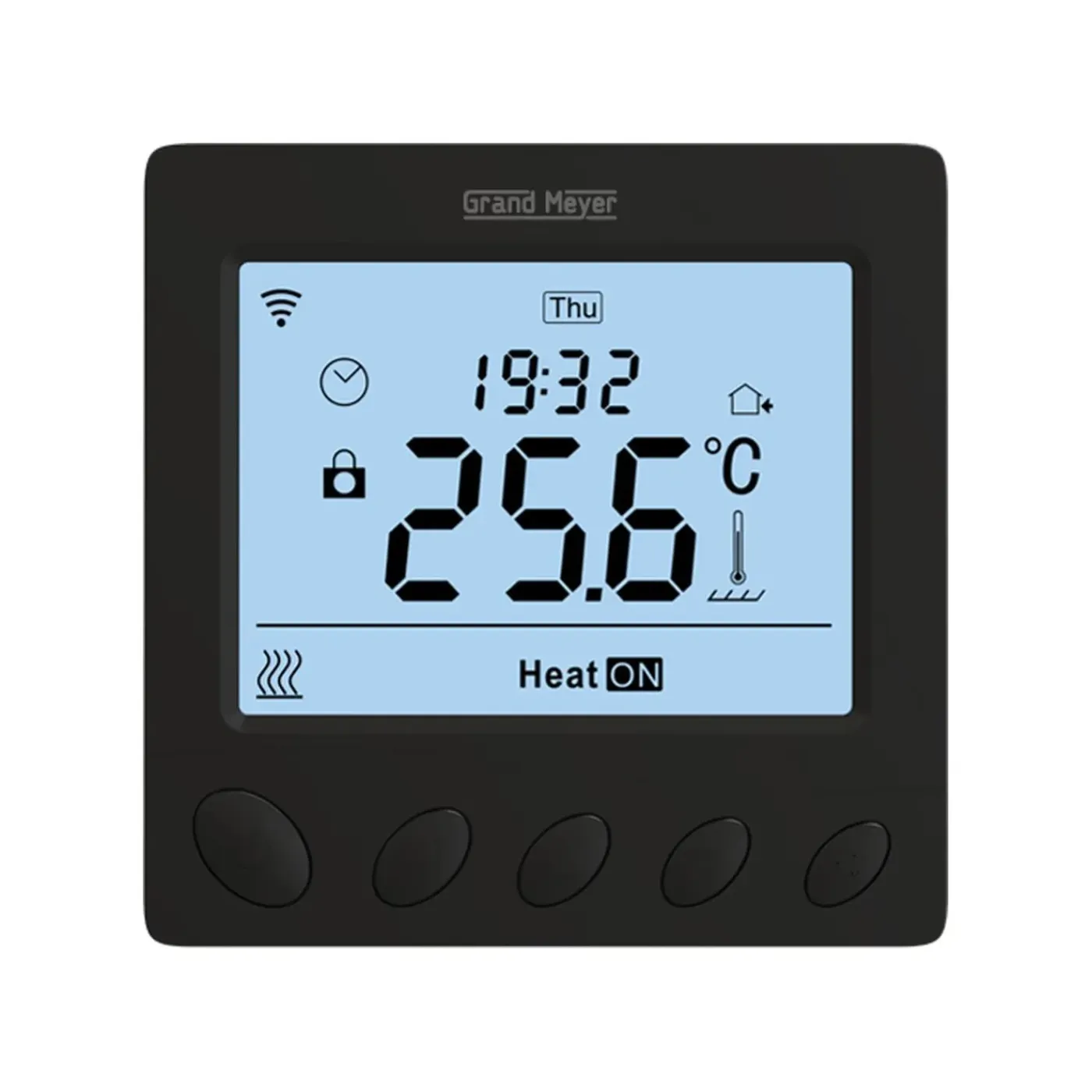 Grand Meyer Programmeertbare Wi-fi Thermostaat W390, 16a, 230 V, Zwart