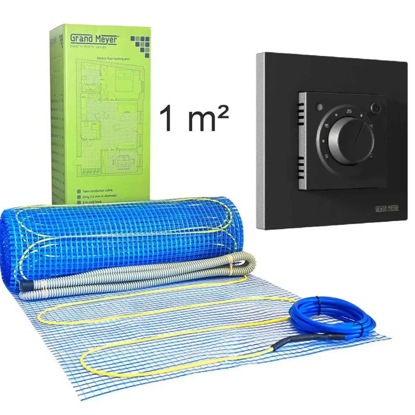Grand Meyer Vloerverwarmingsset 1 M², 170 W/m² + Mst-9n Thermostaat