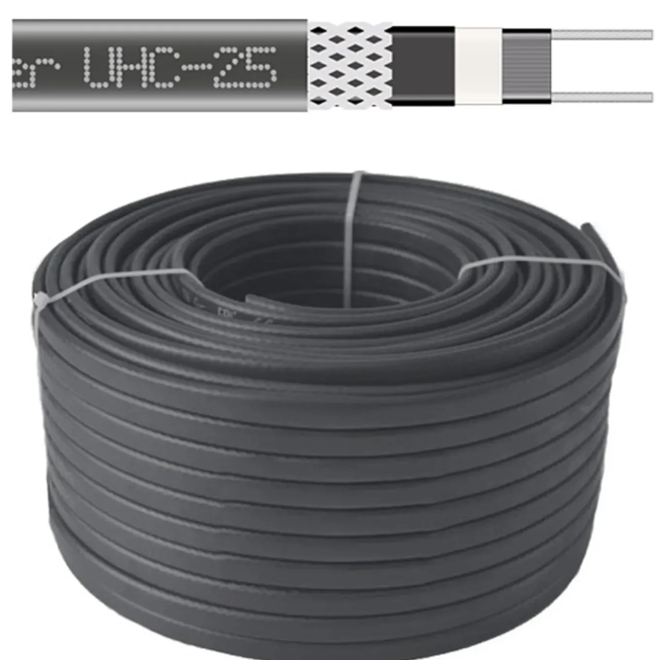 Grand Meyer Zelfregelende Verwarmingskabel Uhc-25, 25 W/m, 230 V, 100m, Daken En Leidingen, Zwart