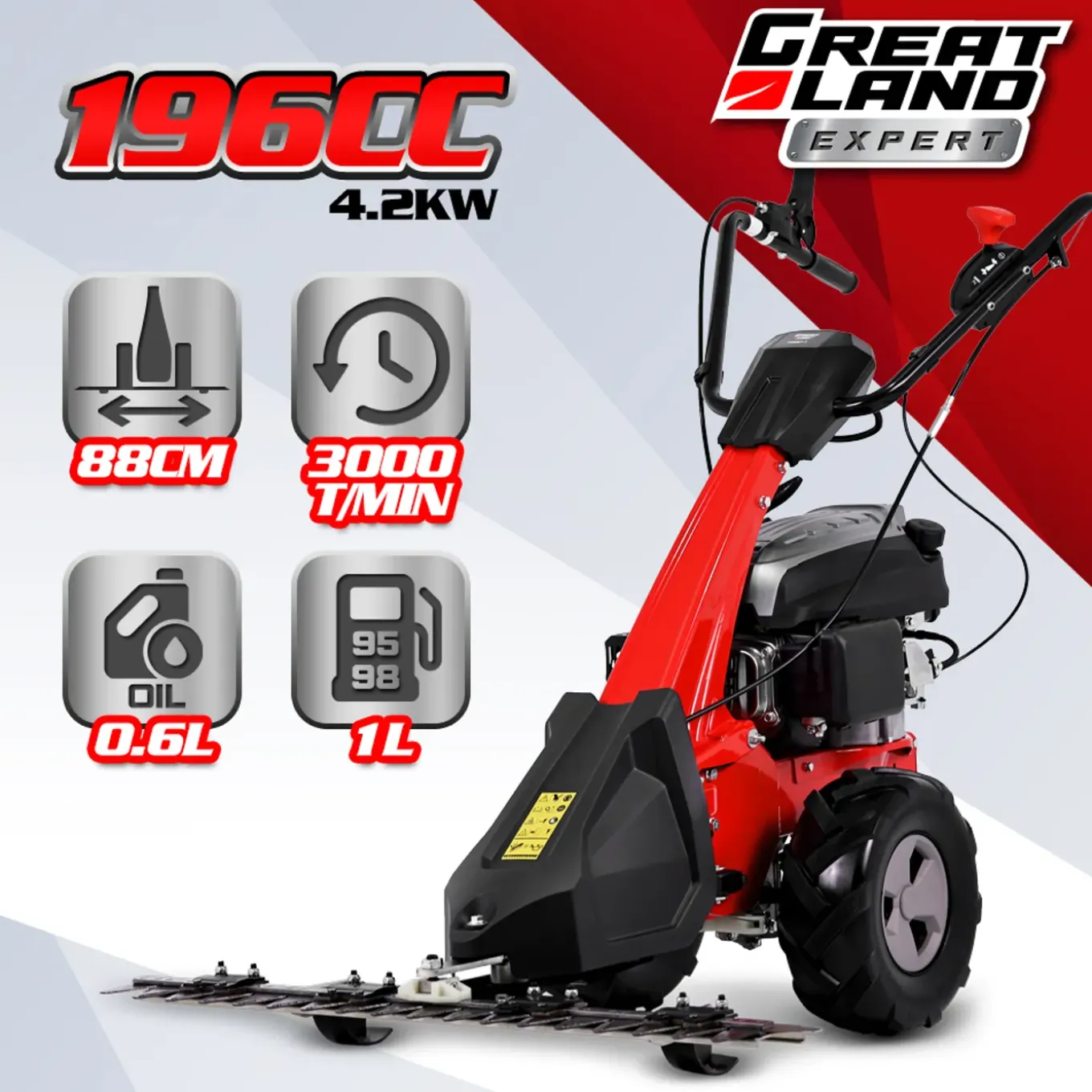 Greatland - Thermische Maaimachine 196 Cc - Maaibreedte 88 Cm
