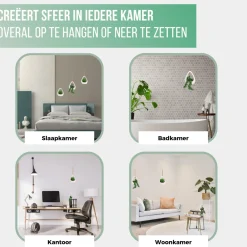 Greendream Kunstplanten - 3 Stuks Hangplanten In Hanger - Cadeautip