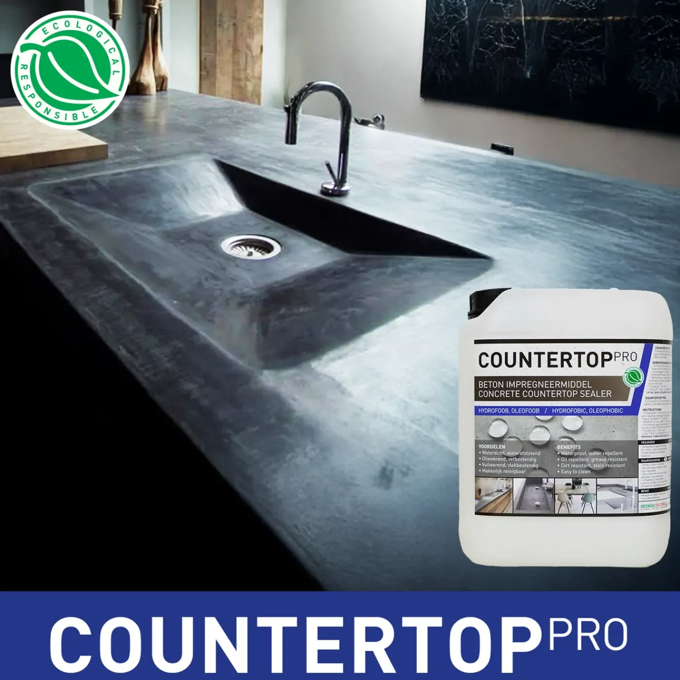 GreenSeal Solutions GreenSeal - Countertop Pro - 5L Steen impregneermiddel - Aanrechtblad, Woonbeton - 30m²