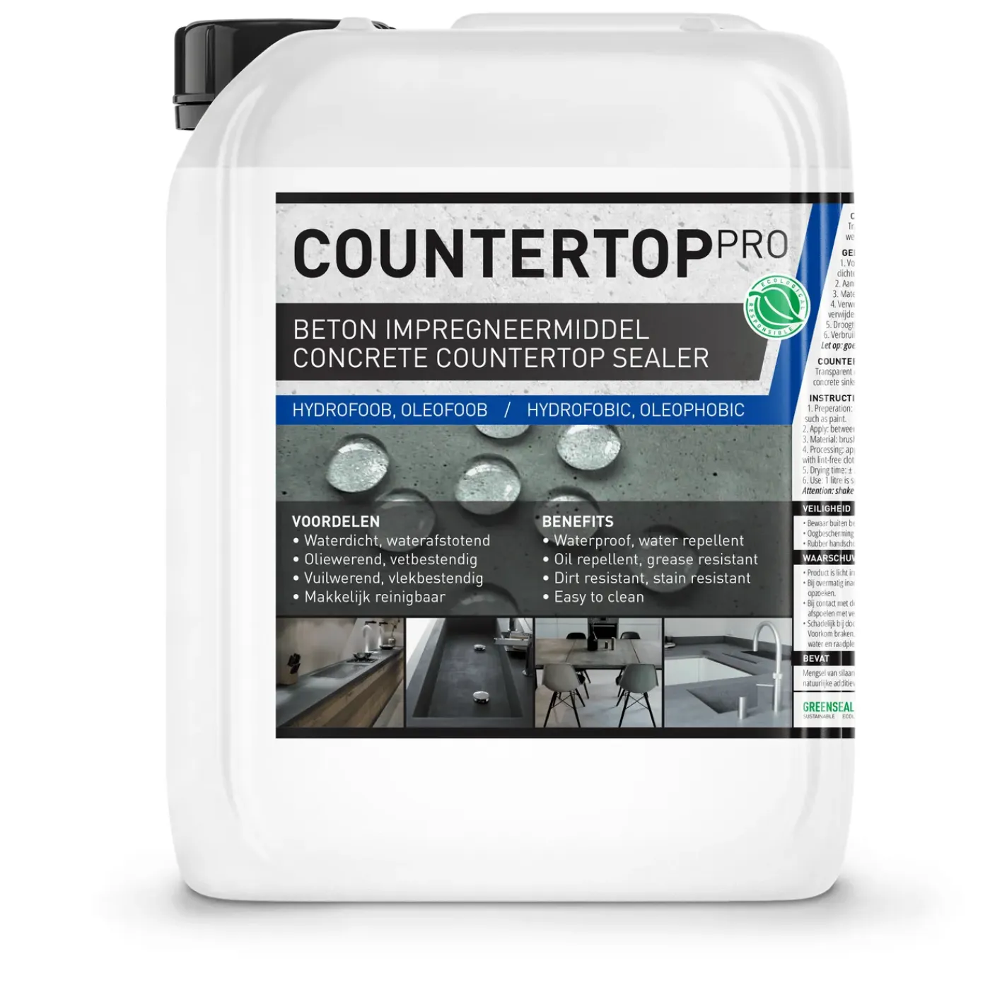 GreenSeal Solutions GreenSeal - Countertop Pro - 5L Steen impregneermiddel - Aanrechtblad, Woonbeton - 30m²