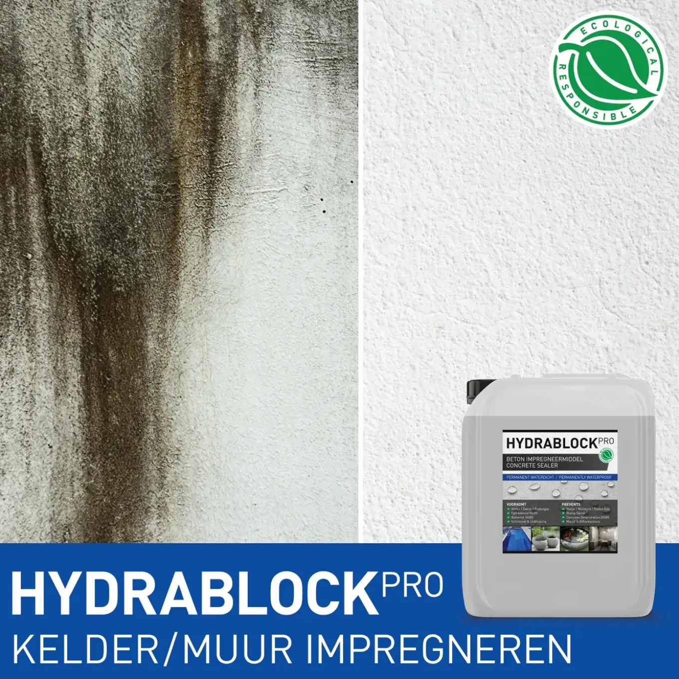 GreenSeal - Hydrablock Pro - Beton impregneermiddel - 100% Waterdichting kelders 2,5L / 10m²