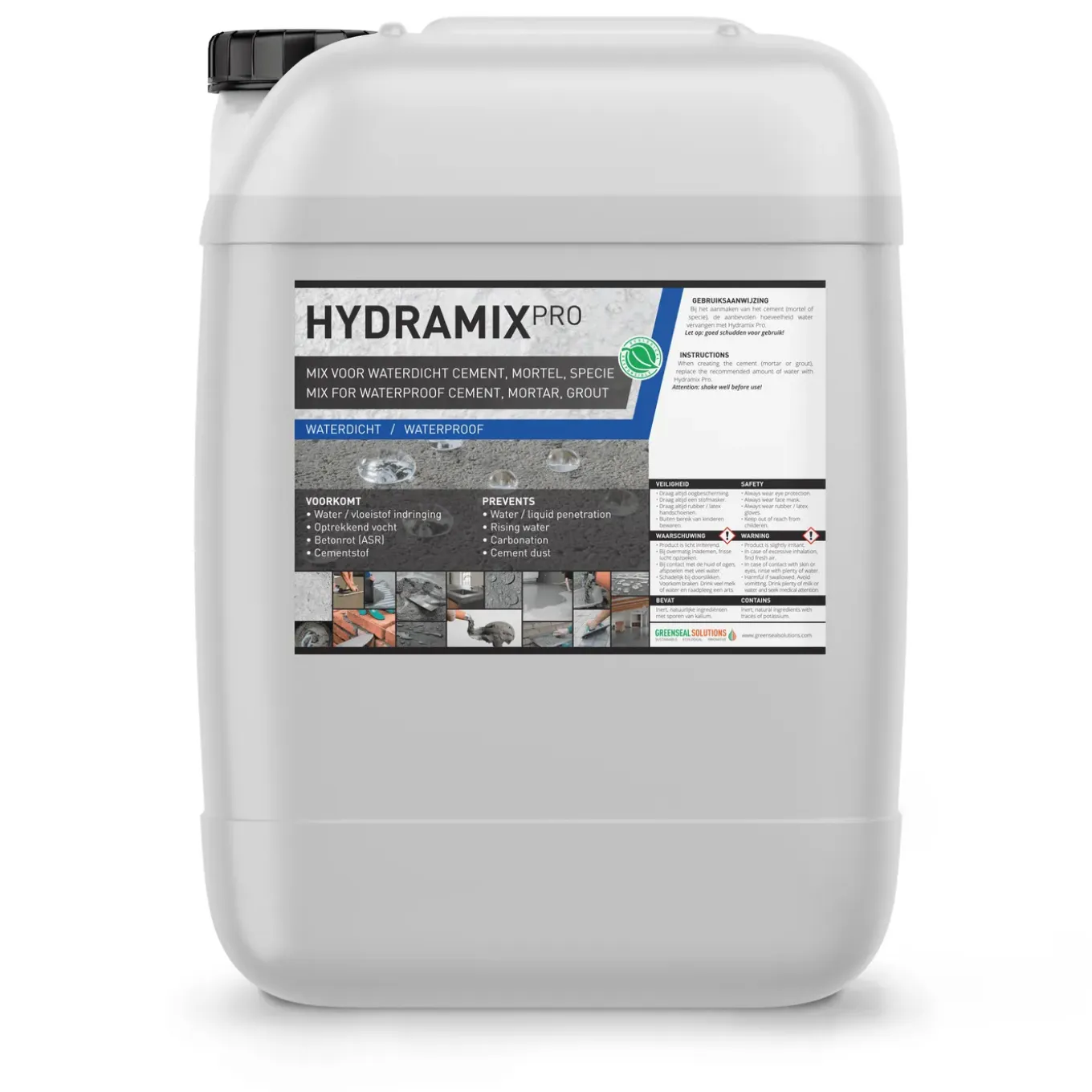 Greenseal - Hydramix Pro - Cement waterdicht maken, alle mortels 100% verdichten - 25L