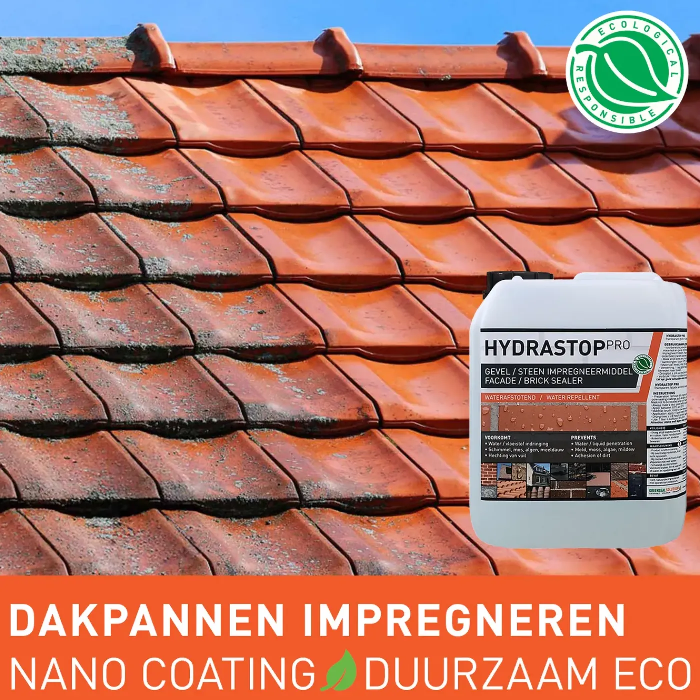 GreenSeal Solutions Greenseal - Hydrastop Pro - Gevel impregneren - 2.5L / 15m² + Tergeo Gevelreiniger 1L