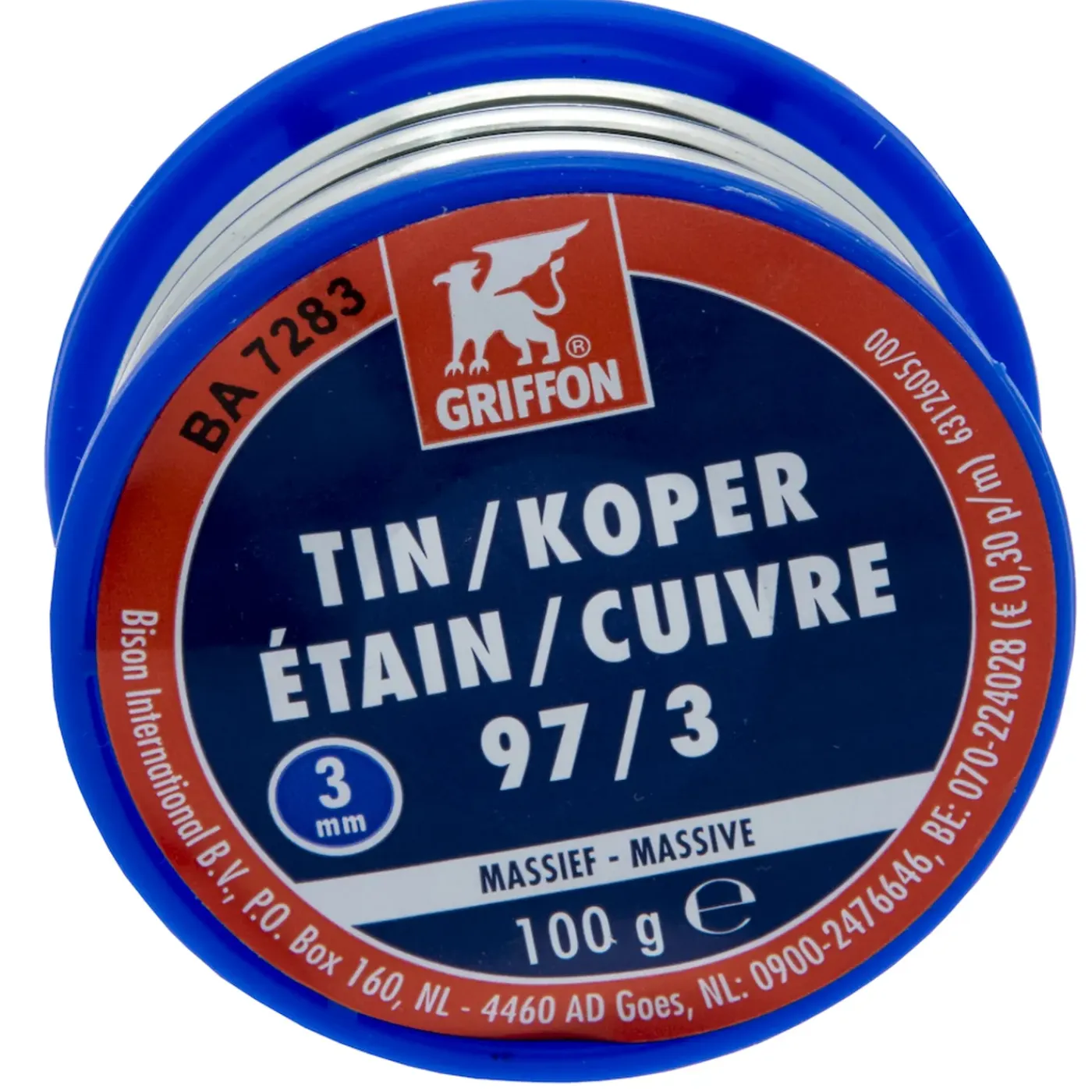 Griffon draadsoldeer Tin/Koper 97/3 MS 3MM 100gr