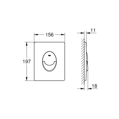 Grohe Bedieningspaneel Start - Kunststof - Wit - Tweeknops - 16,5x12cm