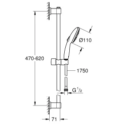 Grohe douchegarnituur Start Alira – 3 straalsoorten