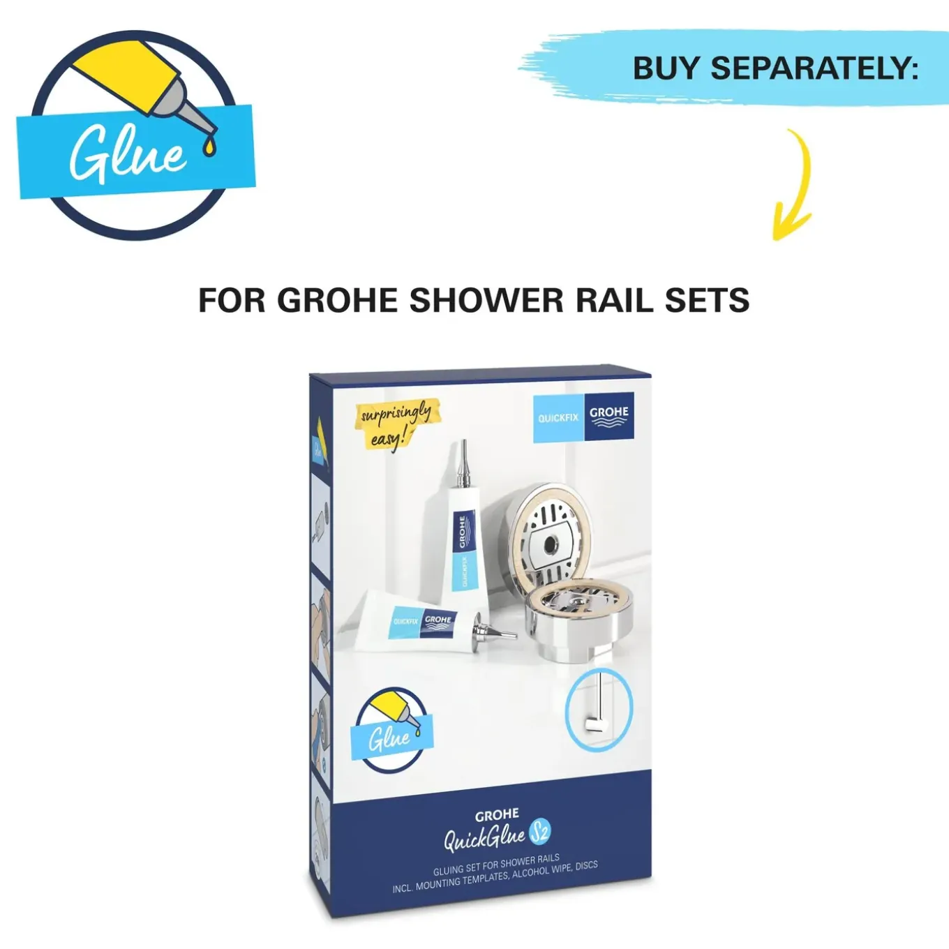 Grohe doucheset Vitalio Joy 110mm 3 stralen chroom