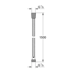 GROHE Doucheslang VitalioFlex Metal - Anti-torsie - Universeel - Chroom - 150cm