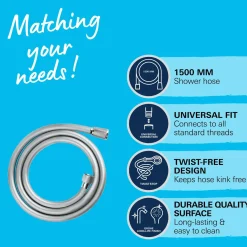 GROHE Doucheslang VitalioFlex Comfort - Anti-torsie - Universeel - Chroom - 150cm