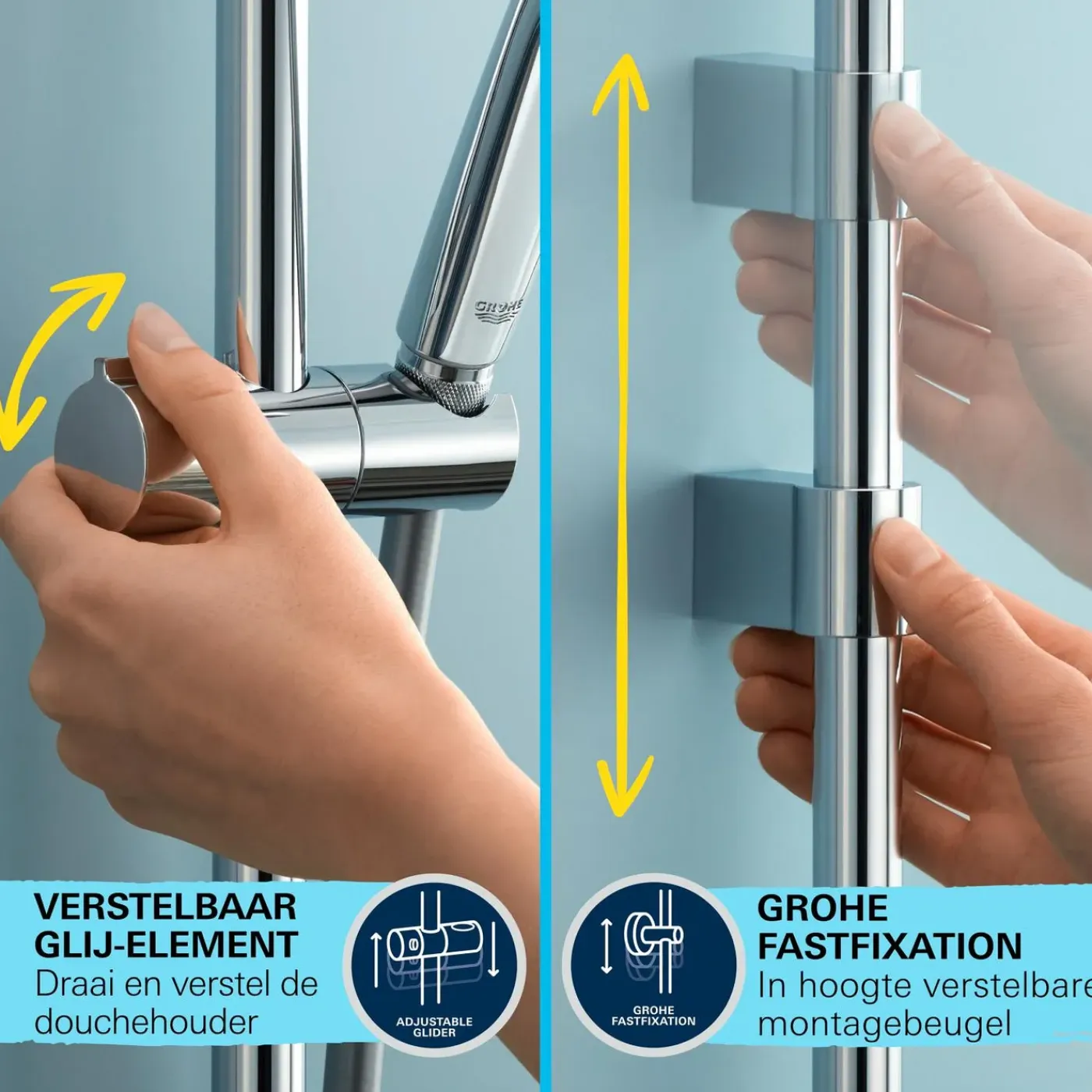 Grohe Douchestang Vitalio Universal - Universeel - Verstelbaar - Chroom - 60cm