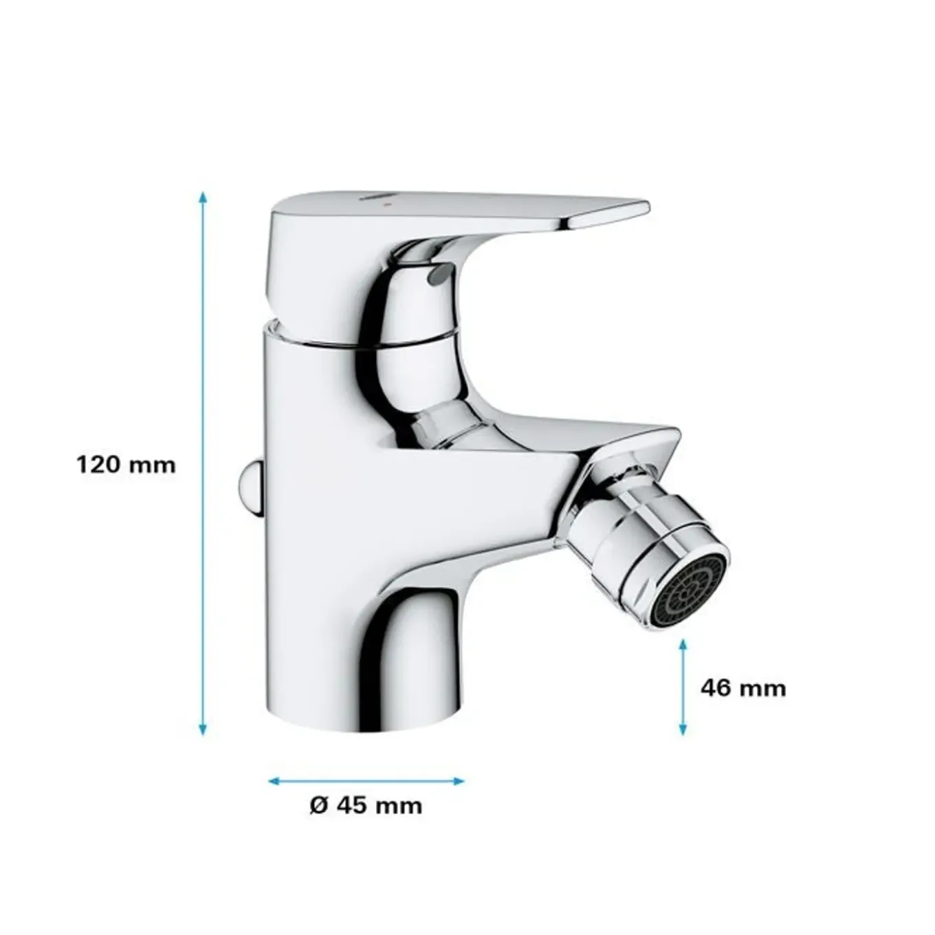 Grohe Eéngreepsbidetmengkraan Start Flow Hoogte Onder Uitloop 46mm Waterbesparen